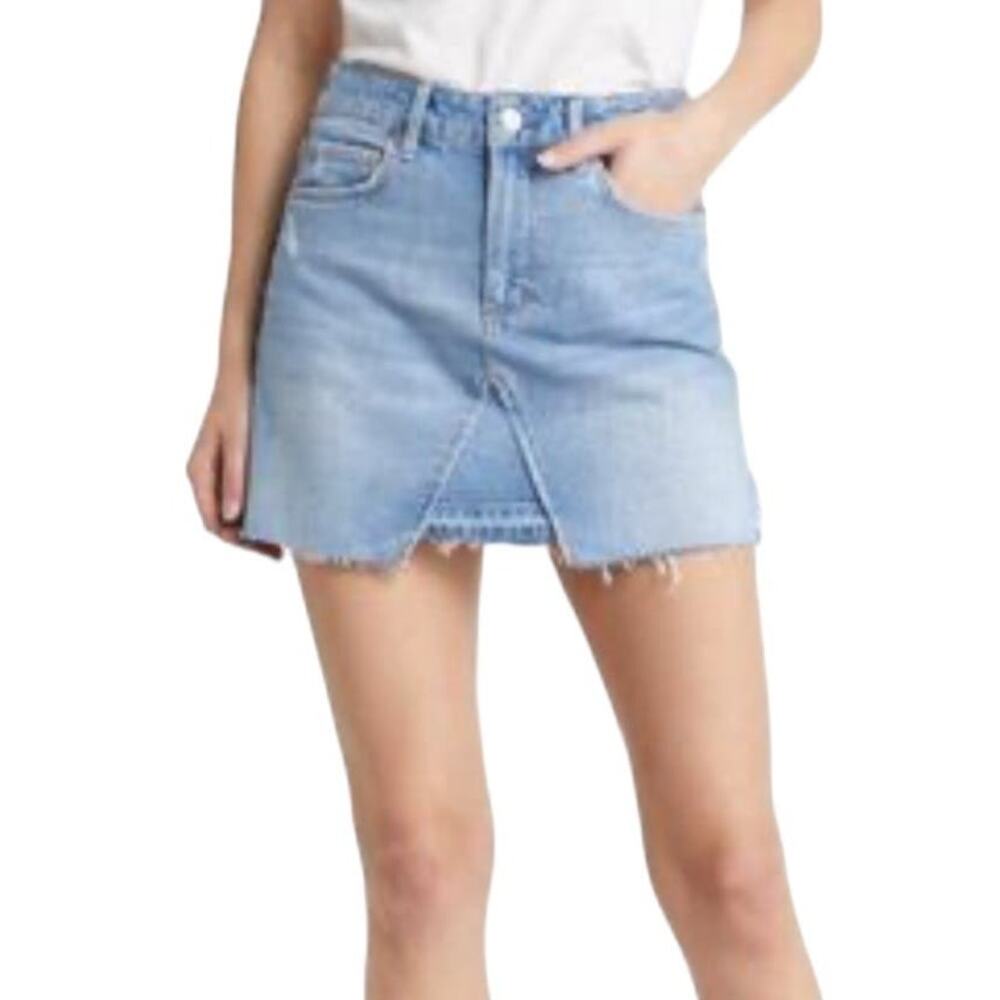 Paige Skirt Jessie raw hem denim blue size 26